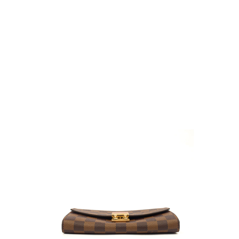 Picture of Louis Vuitton Cross Body Croisette Wallet on Chain in Damier Ebene, Canvas