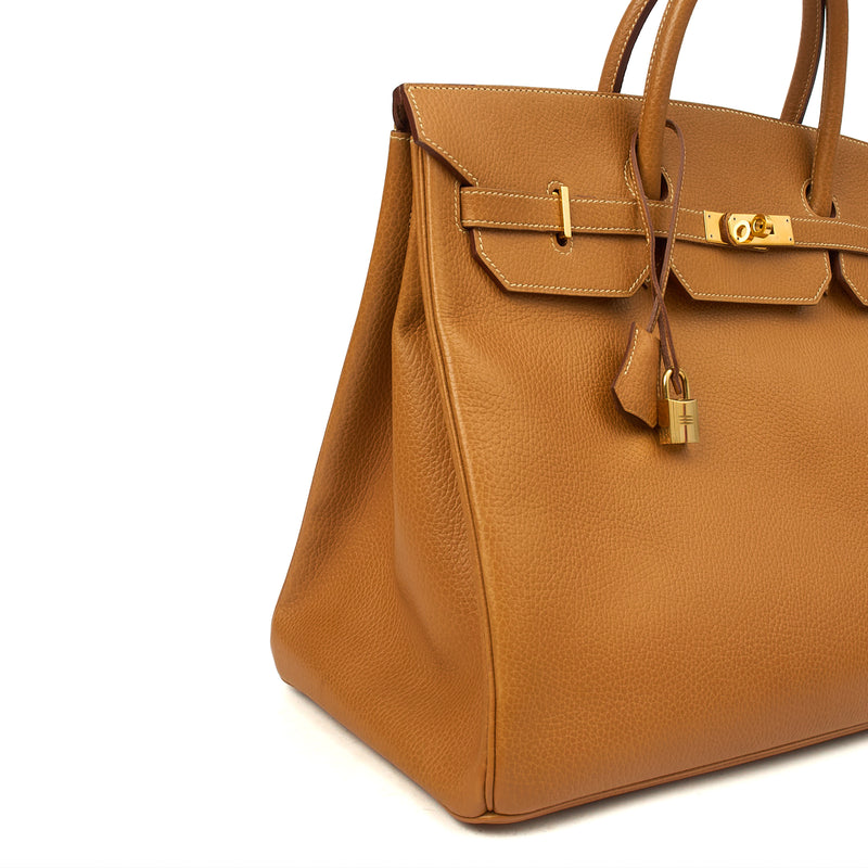 Picture of Hermes Tote Birkin 40 in Gold, Fjord Leather