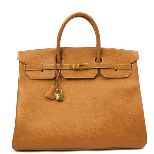 Picture of Hermes Tote Birkin 40 in Gold, Fjord Leather