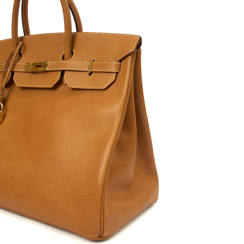 Picture of Hermes Tote Birkin 40 in Gold, Fjord Leather