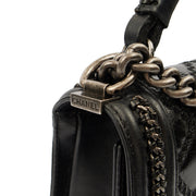 Picture of Chanel Top Handle Boy Top Handle - Medium in Black, Calfskin Leather