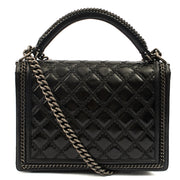 Picture of Chanel Top Handle Boy Top Handle - Medium in Black, Calfskin Leather