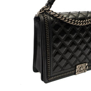 Picture of Chanel Top Handle Boy Top Handle - Medium in Black, Calfskin Leather