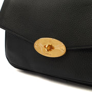 Picture of Mulberry Satchel Darley Shoulder Bag  in Black, Leather