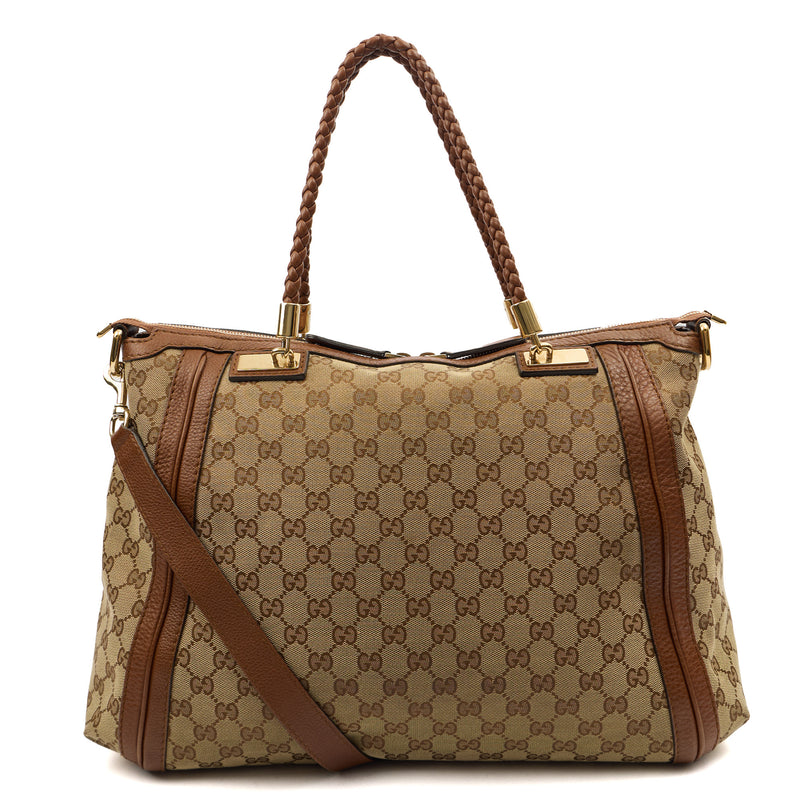 Picture of Gucci Tote Bamboo Shopper Tote - Medium in Brown, Canvas