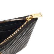 Picture of Saint Laurent Clutch Cassandre Zipped Pouch - Large in Black, Leather