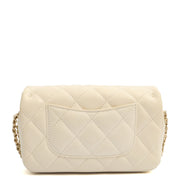 Picture of Chanel Cross Body Flap Bag in White, Lambskin Leather