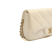 Picture of Chanel Cross Body Flap Bag in White, Lambskin Leather
