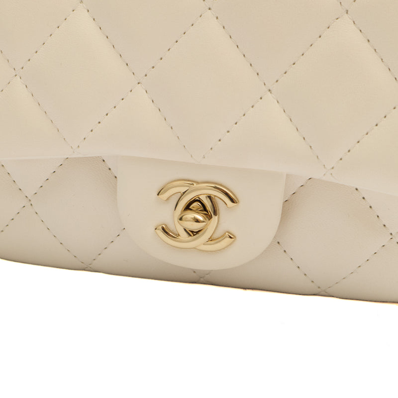Picture of Chanel Cross Body Flap Bag in White, Lambskin Leather