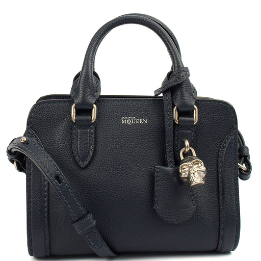 Picture of Alexander McQueen Cross Body Skull Bag - Small in Navy, Leather