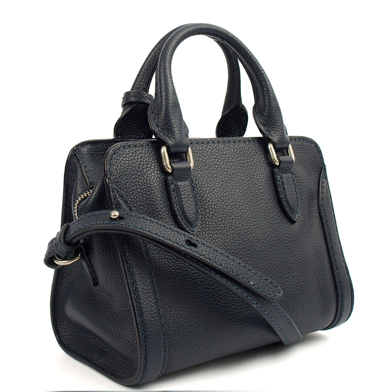 Picture of Alexander McQueen Cross Body Skull Bag - Small in Navy, Leather