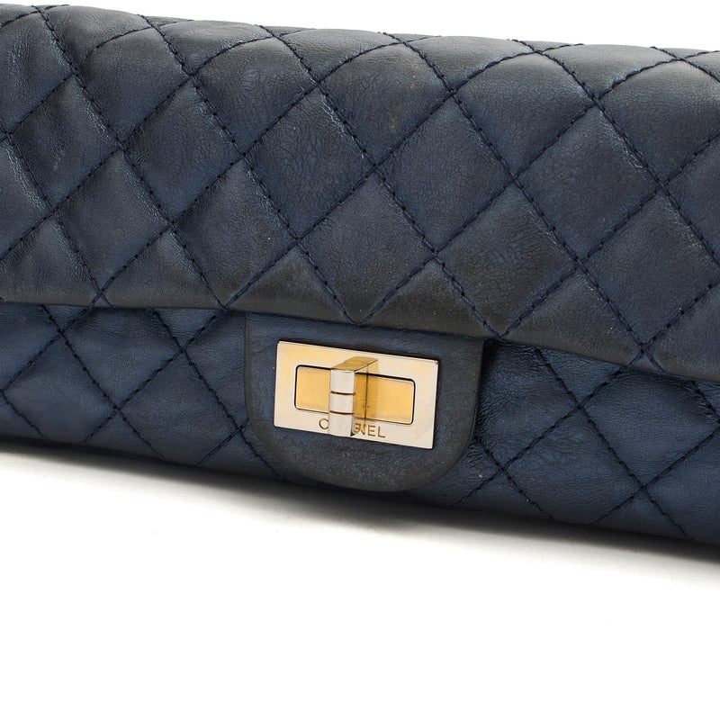 Picture of Chanel Shoulder Bag 2.55 Reissue East West Clutch in Blue, Crinkled Calfskin Leather