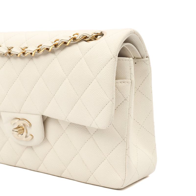 Picture of Chanel Shoulder Bag Classic Double Flap - Small in White, Caviar Leather