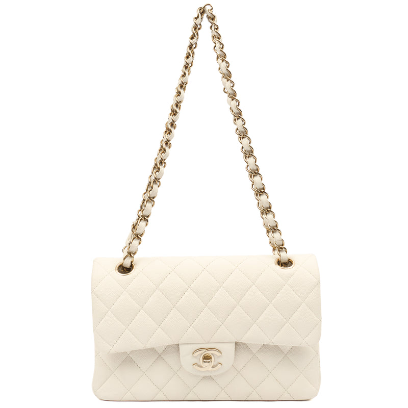 Picture of Chanel Shoulder Bag Classic Double Flap - Small in White, Caviar Leather