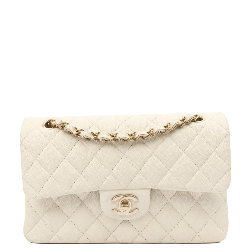 Picture of Chanel Shoulder Bag Classic Double Flap - Small in White, Caviar Leather