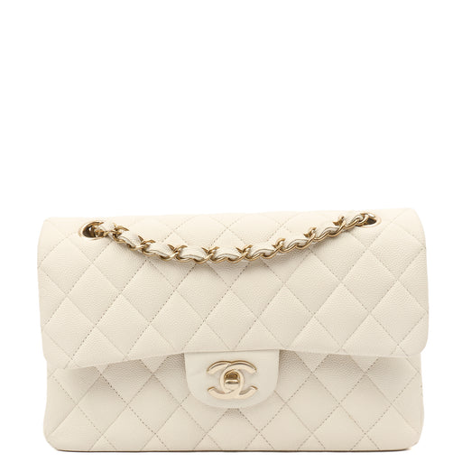 Picture of Chanel Shoulder Bag Classic Double Flap - Small in White, Caviar Leather