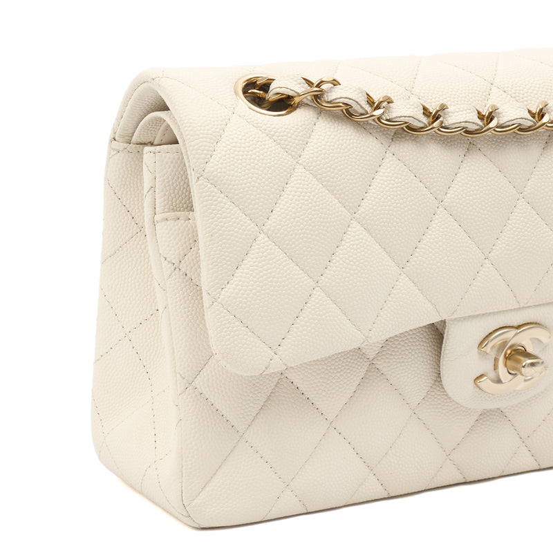 Picture of Chanel Shoulder Bag Classic Double Flap - Small in White, Caviar Leather