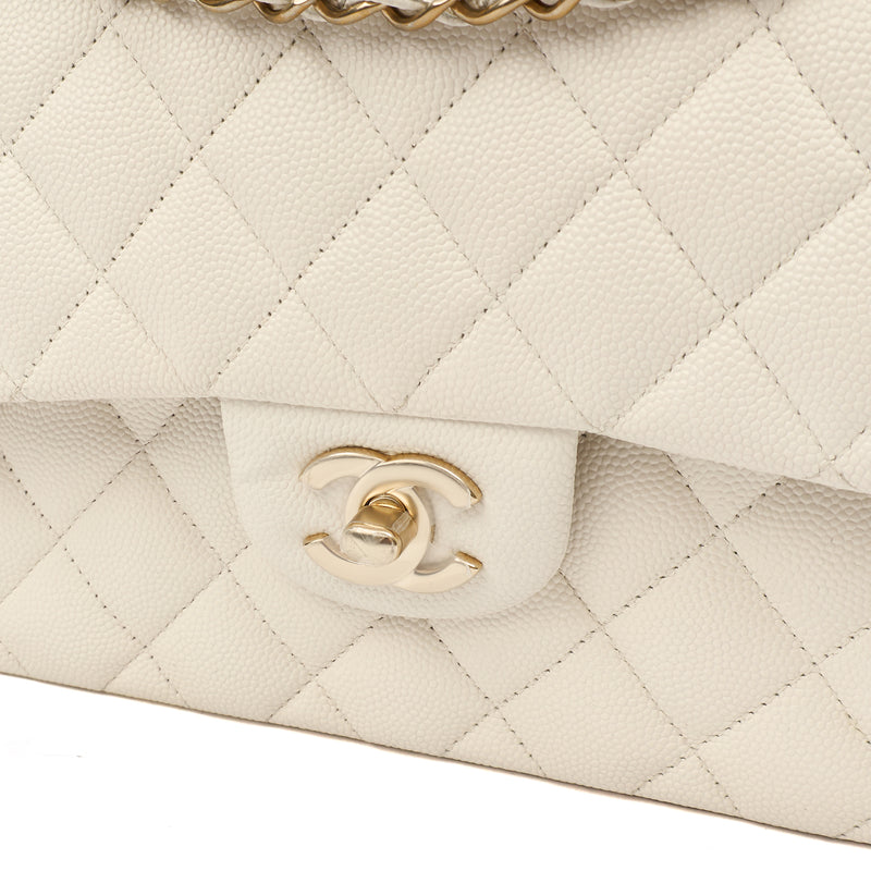Picture of Chanel Shoulder Bag Classic Double Flap - Small in White, Caviar Leather