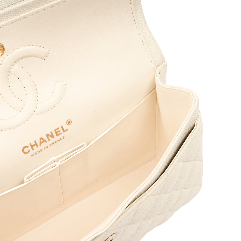 Picture of Chanel Shoulder Bag Classic Double Flap - Small in White, Caviar Leather