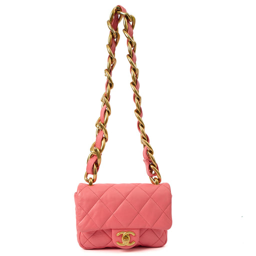 Picture of Chanel Cross Body Funky Town Flap Bag - Mini in Pink, Calfskin Leather