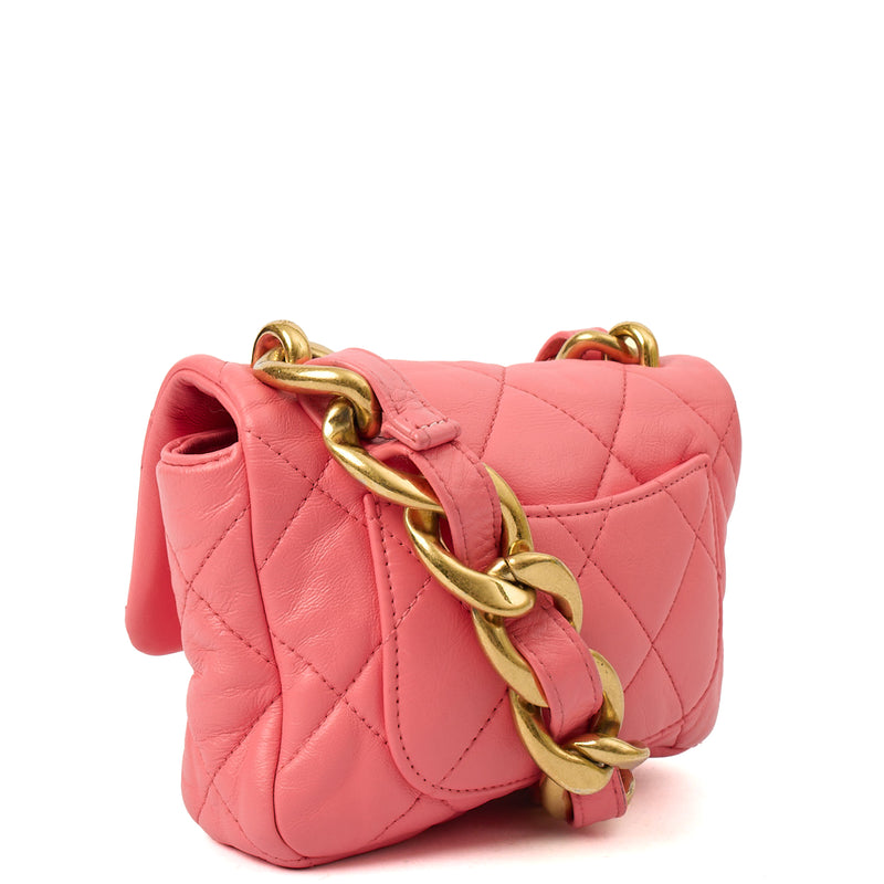 Picture of Chanel Cross Body Funky Town Flap Bag - Mini in Pink, Calfskin Leather