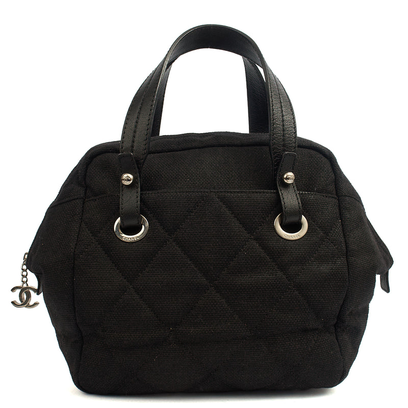 Picture of Chanel Top Handle Bowler in Black, Fabric