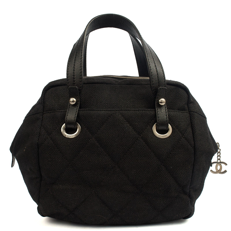 Picture of Chanel Top Handle Bowler in Black, Fabric
