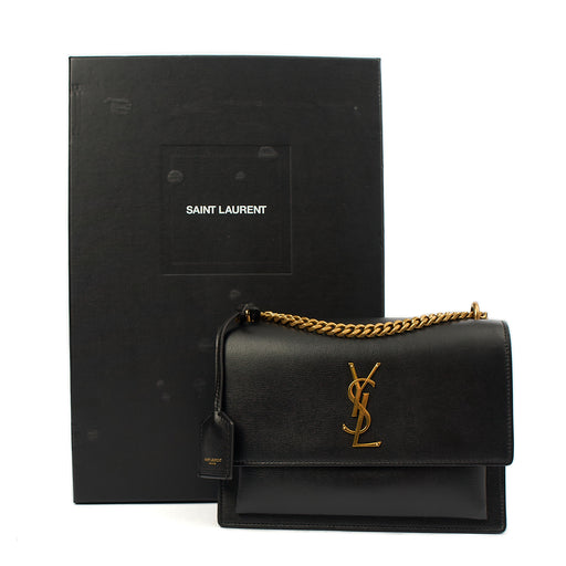 Picture of Saint Laurent Cross Body Sunset - Small in Black, Calfskin Leather