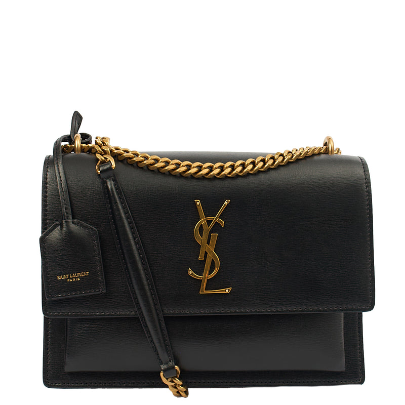 Picture of Saint Laurent Cross Body Sunset - Small in Black, Calfskin Leather