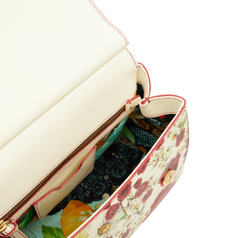 Picture of Dolce & Gabbana Top Handle Sicily in White, Leather