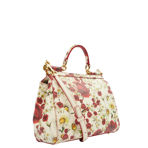 Picture of Dolce & Gabbana Top Handle Sicily in White, Leather