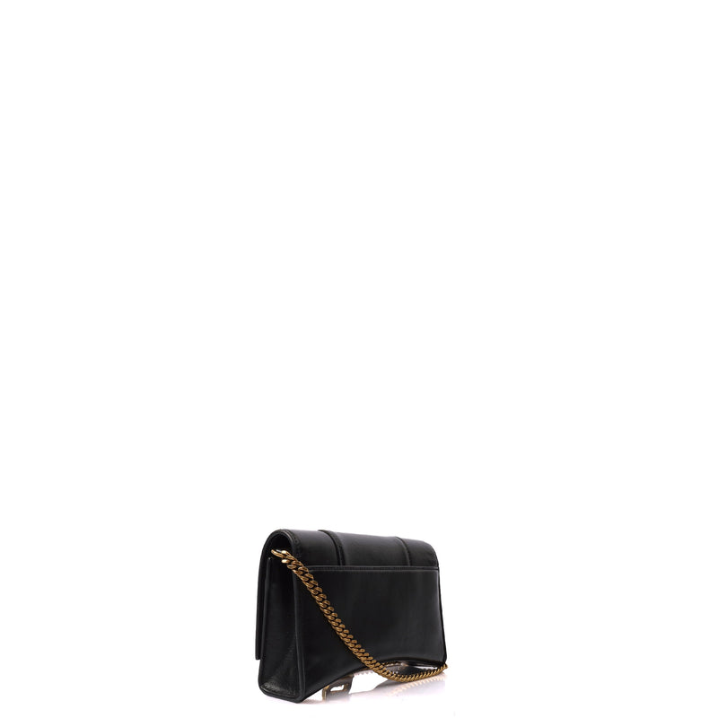 Picture of Balenciaga Shoulder Bag Hourglass Wallet on Chain in Black, Leather
