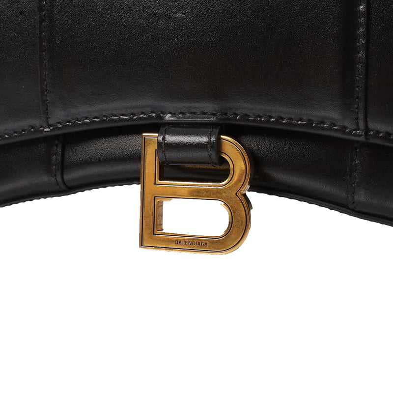 Picture of Balenciaga Shoulder Bag Hourglass Wallet on Chain in Black, Leather