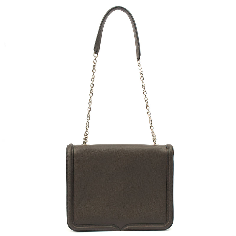 Picture of Alexander McQueen Shoulder Bag Heroine 21 in Grey, Leather