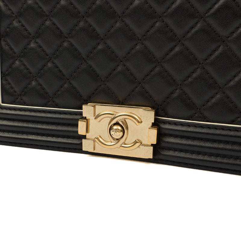Chanel Cross Body Boy Top Handle - Medium in Black, Calfskin Leather