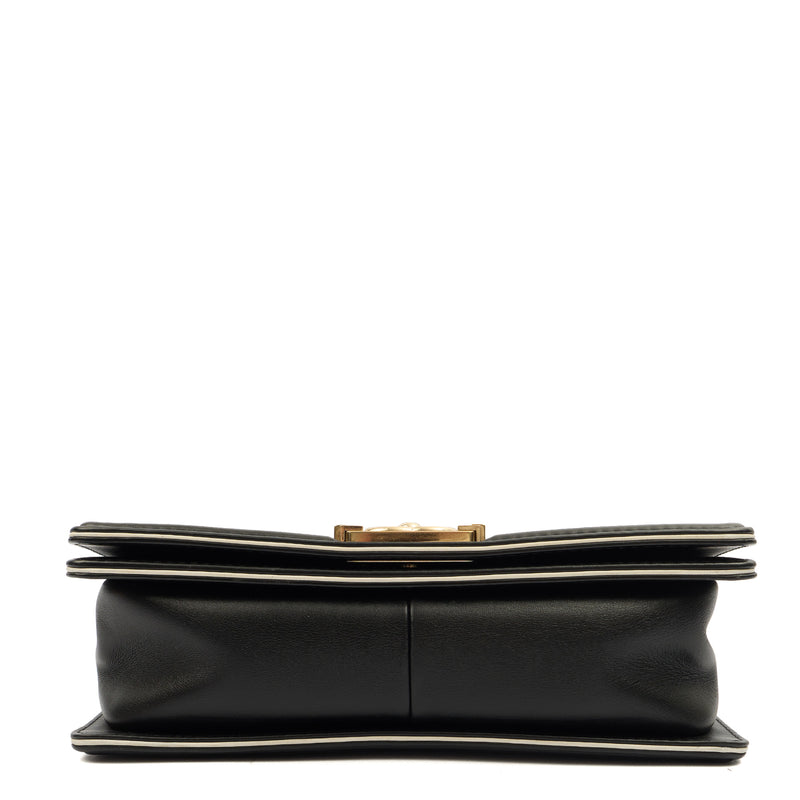 Chanel Cross Body Boy Top Handle - Medium in Black, Calfskin Leather
