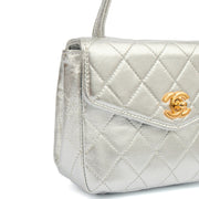 Picture of Chanel Top Handle Mini Flap with Top Handle in Metallic, Calfskin Leather