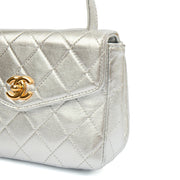 Picture of Chanel Top Handle Mini Flap with Top Handle in Metallic, Calfskin Leather