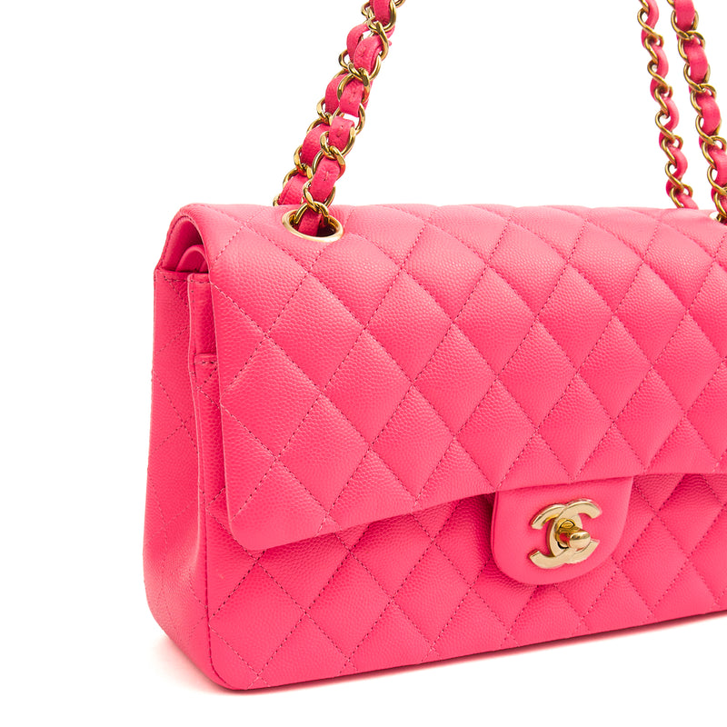 **22P COLLECTION** Chanel Classic Double Flap - Medium in Pink, Caviar Leather