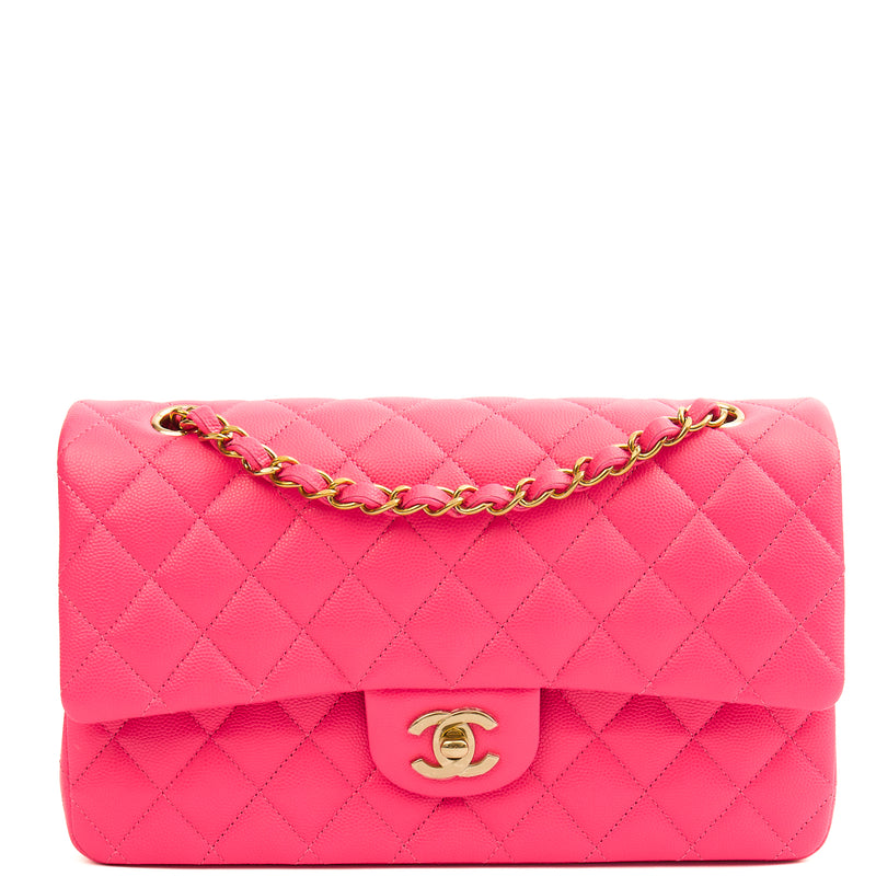 **22P COLLECTION** Chanel Classic Double Flap - Medium in Pink, Caviar Leather