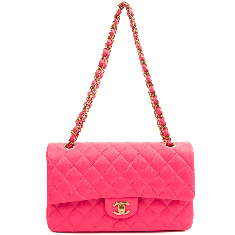 **22P COLLECTION** Chanel Classic Double Flap - Medium in Pink, Caviar Leather
