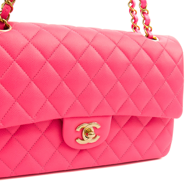 **22P COLLECTION** Chanel Classic Double Flap - Medium in Pink, Caviar Leather
