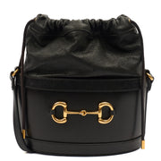 Picture of Gucci Bucket Bag Horsebit 1955 Shoulder Bag in Black, Leather
