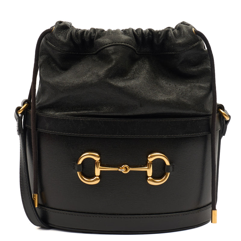 Picture of Gucci Bucket Bag Horsebit 1955 Shoulder Bag in Black, Leather