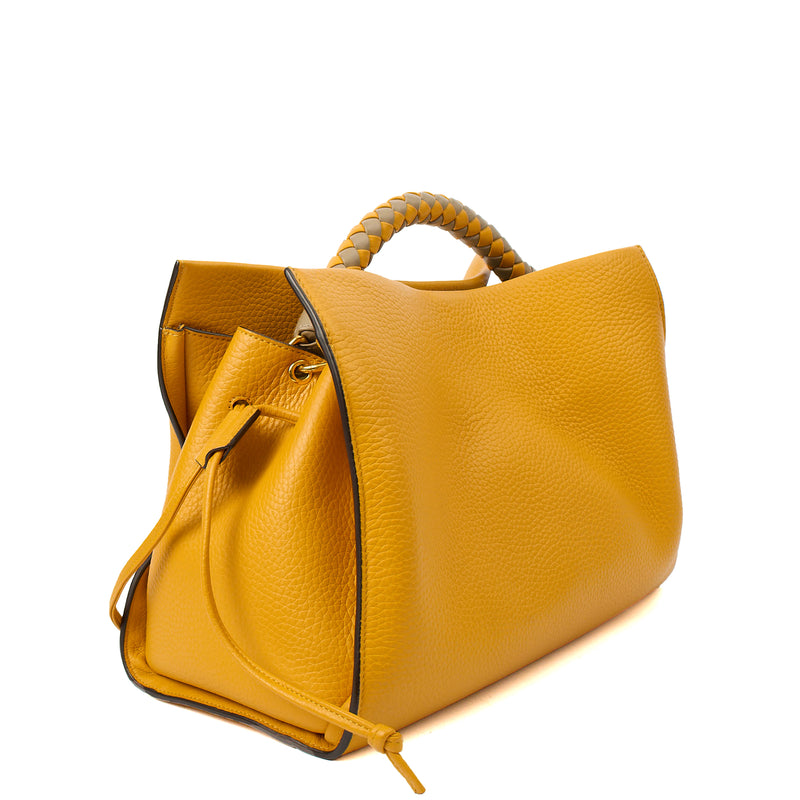 Mulberry Tote Iris in Yellow, Calfskin Leather