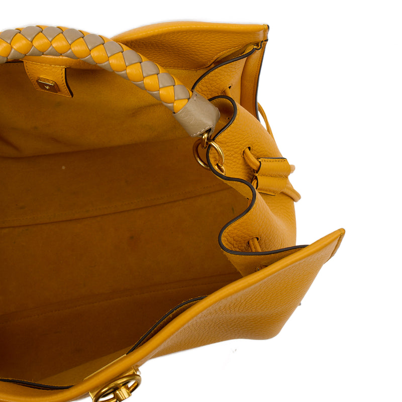 Mulberry Tote Iris in Yellow, Calfskin Leather