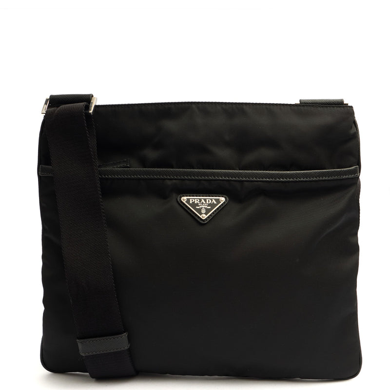 Picture of Prada Cross Body Nylon Messenger in Black, Nylon