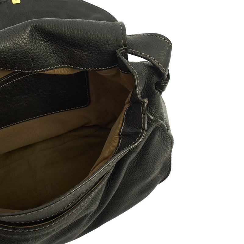 Picture of Chloe Cross Body Marcie Satchel in Black, Calfskin Leather