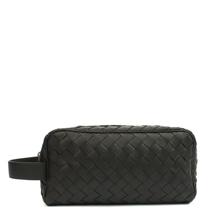 Picture of Bottega Veneta Clutch Intrecciato Zip Pouch in Black, Intrecciato Nappa