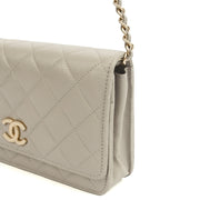 Picture of Chanel Cross Body Wallet on Chain in Grey, Caviar Leather